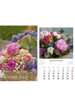 Kalendarz 2021 Kwiaty 13 planszowy RADWAN