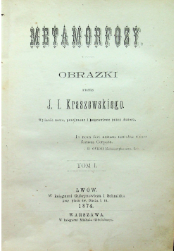 Obrazki Kraszewskiego 3 tomy /  Typy i charaktery ok 1876r