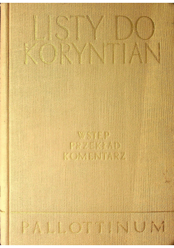 Listy do Koryntian Wstęp przekład komentarz