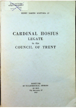 Cardinal hosius legate to the council of trent