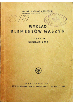 Wykład elementów maszyn część IV
