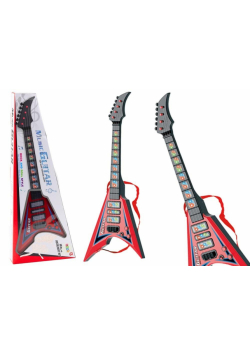 Gitara elektryczna ze światłem czerwona