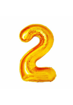 Balon foliowy złota cyfra "2"