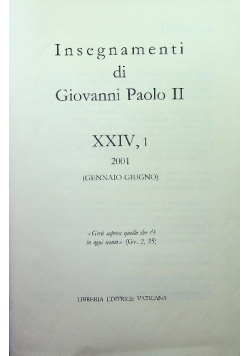 Insegnamenti di Giovanni Paolo II Tom XXIV Część II 2001r.