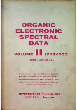 Organic Electronic Spectral Data: Volume II  1953-1955