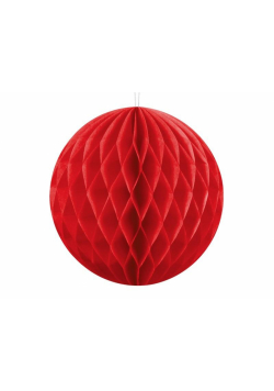Kula bibułowa czerwony 10cm