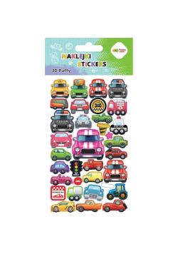 Naklejki 3D Puffy Cars 10x20cm HAPPY COLOR