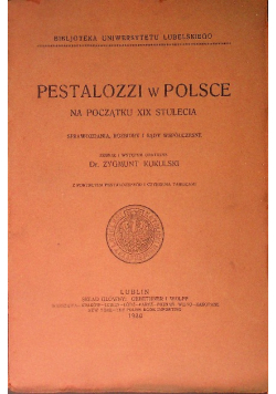 Pestalozzi W Polsce Na Początku XIX Stulecia 1930 r.