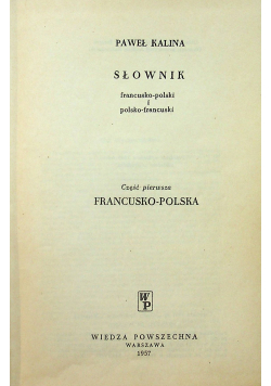 Słownik francusko polski i polsko francuski