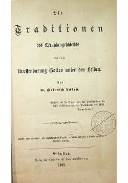 Die Traditionen des Menschengeschlechts 1869 r.