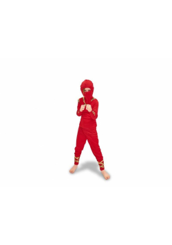 Strój Ninja czerwony rozm. 96-116cm
