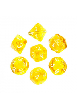 Komplet kości RPG żółte mini kryształowe REBEL
