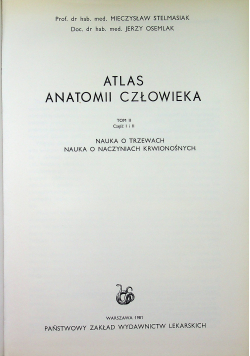 Atlas Anatomii człowieka Tom II Część I i II