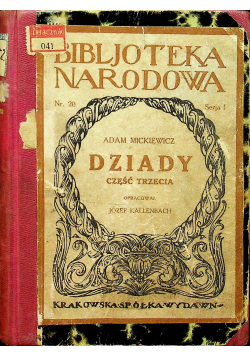 Mickiewicz Dziady Cz III 1922 r.
