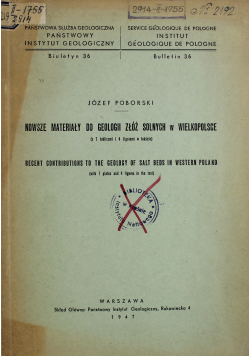 Nowsze materiały do geologii złóż solnych w Wielkopolsce 1947 r.