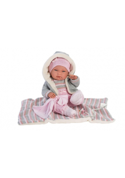 Lalka 73858 bobas Nica na beżowym kocyku 38cm