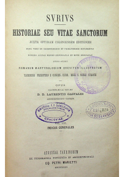 Historiae seu vitae sanctorum vol XIII 1880 r.