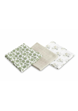 Pielucha bambusowa 3-pak słonik grey 70x80cm