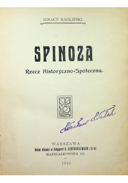 Spinoza 1910 r.