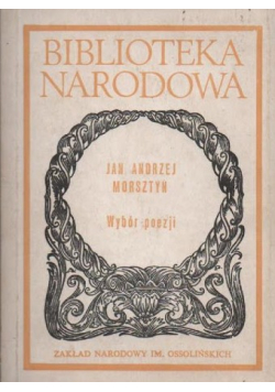 Jan Andrzej Morsztyn Wybór poezji