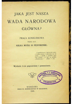 Jaka jest nasza wada narodowa główna 19025 r