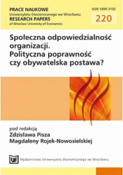 Społeczna odpowiedzialność organizacji polityczna poprawność czy obywatelska postawa