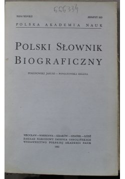 Polska słownik biograficzny tom XXVII/2 zeszyt 113