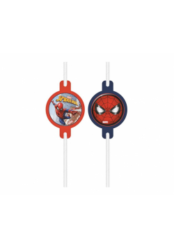 Rurki papierowe z medalionem Spiderman 4szt