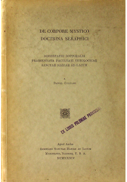 De corpore mystico doctrina seraphici 1934 r