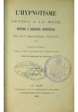 L Hypnotisme Revenu A La Mode 1888 r