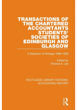 Transactions of the Chartered Accountants Students' Societies of Edinburgh and Glasgow