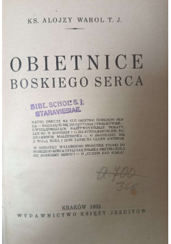 Obietnice Boskiego Serca 1933 r.