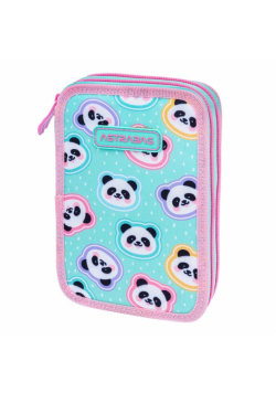 Piórnik podwójny bez wyp Astrabag Minty Pandas AC2