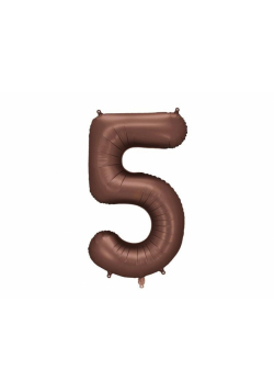 Balon foliowy cyfra 5 86cm mocca
