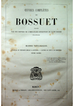Oeuvres completes de bossuet Tome 8 1863 r