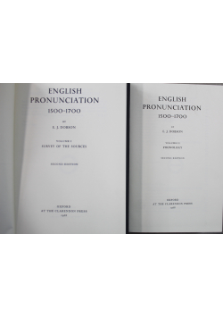 English Pronunciation 1500  1700  Volume I i II