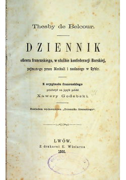 Dziennik oficera francuskiego w służbie konfederacji Barskiej 1866 r