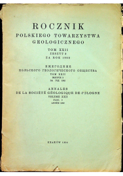Rocznik Polskiego Towarzystwa Geologicznego tom XXII
