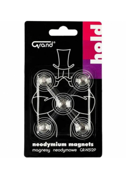 Magnesy neodymowe z uchwytem 12mm 5szt GRAND