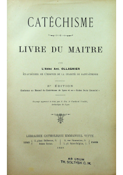 Catechisme Livre du Maitre 1924 r.