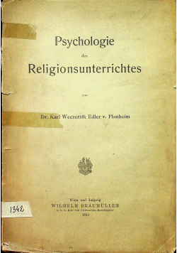 Psychologie des Religionsunterrichts 1911 r.