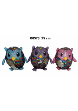 Sowa cekiny 25cm MIX