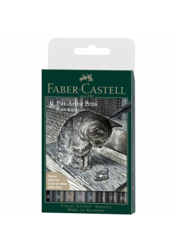 Pisaki Pitt Artist Pen B grey&black 8szt