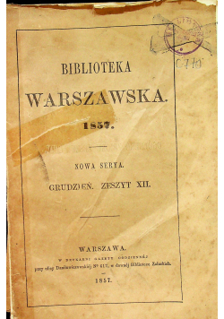 Biblioteka Warszawska 1857 r