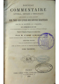 Nouveau Commentaire Tom III 1868 r
