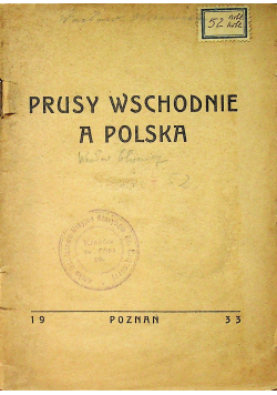 Prusy Wschodnie a Polska 1933 r