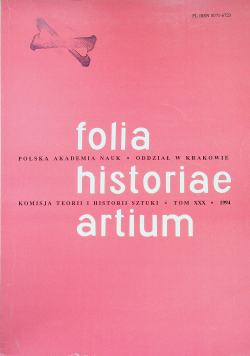 Folia historiae artium tom XXX