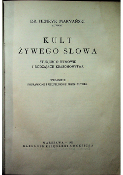Kult żywego słowa 1935 r.
