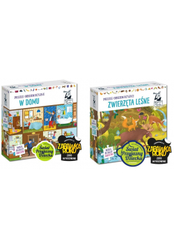 Pakiet: W domu+Zwierzeta leśne puzzle obserwacyjne