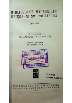 Bibliografia wydawnictw księgarni Św. Wojciecha